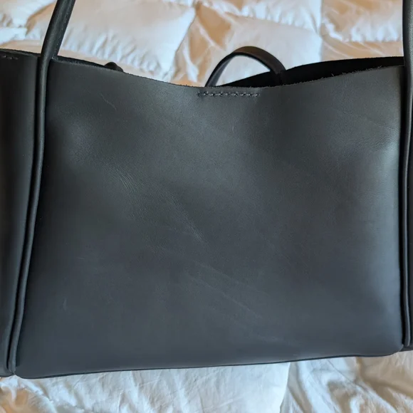 Portland Leather Black Verona Tote Bag, Large - Picture 2 of 4